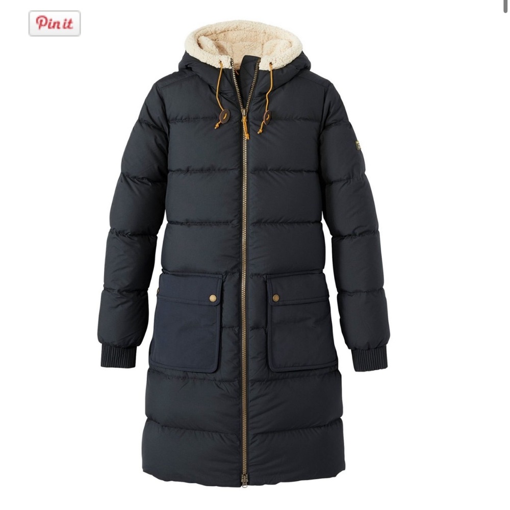 L.L. Bean Women's Mountain Classic Down Coat, Sherpa-Lined Black Large